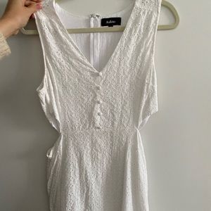 White eyelet cut out dress. size L. Good condition